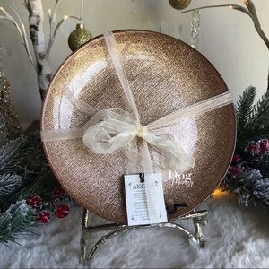 Akcam Turkey Gold Glass Metallic Shimmer Salad Plates